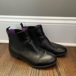 Black leather boots